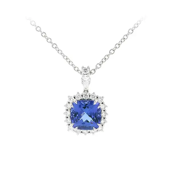 Luxusní Náhrdelník s Tanzanitem v Symfonii Diamantů