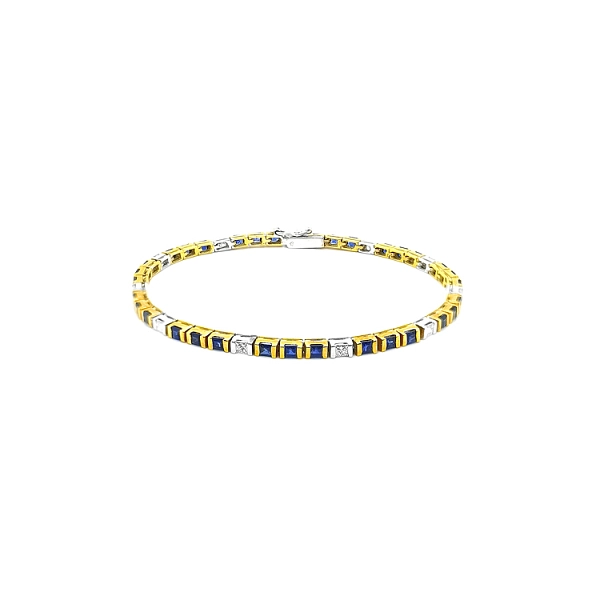 Gold Bracelet with Sapphires and Diamonds