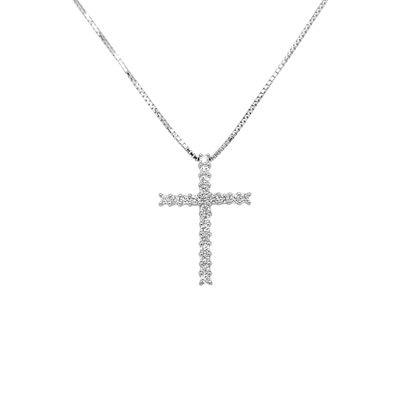 Zlatý Přívěsek Kříž s Diamanty