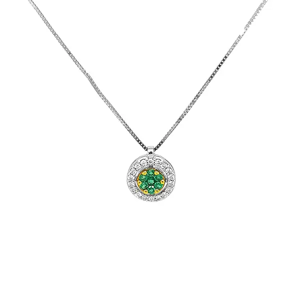 Zlatý Přívěsek se Smaragdy a Diamanty