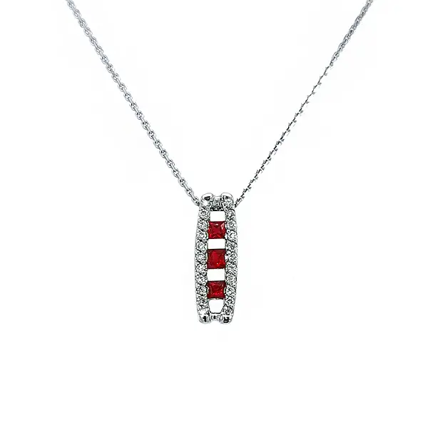 Zlatý Přívěsek s Rubíny a Diamanty