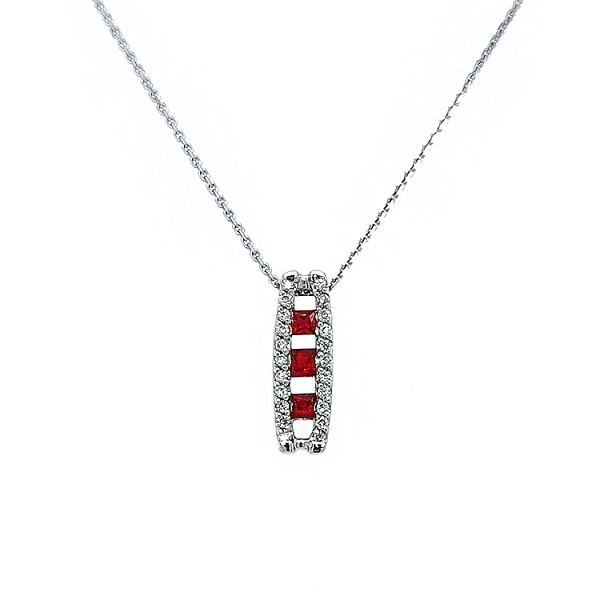 Zlatý Přívěsek s Rubíny a Diamanty