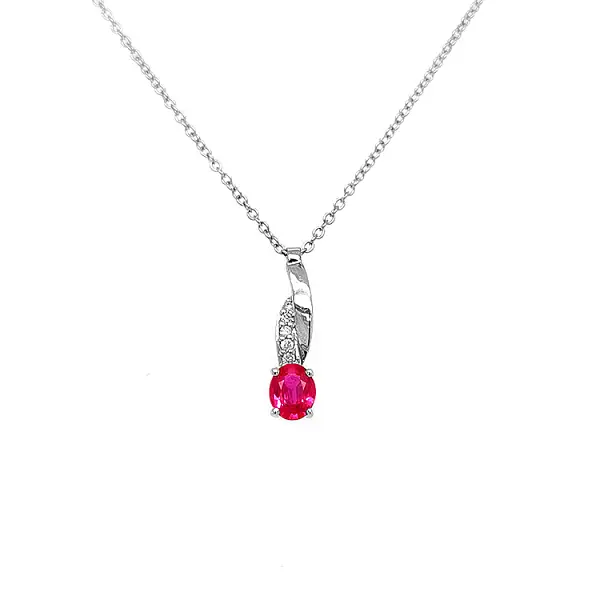 Zlatý Přívěsek s Rubínem a Diamanty