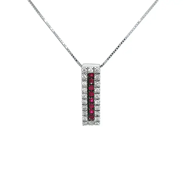 Zlatý Přívěsek s Rubíny a Diamanty