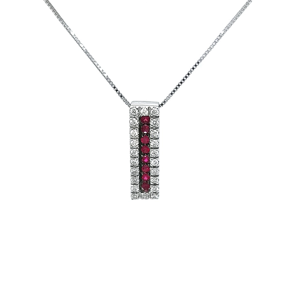 Zlatý Přívěsek s Rubíny a Diamanty