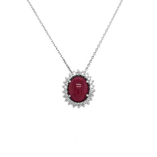 Zlatý Přívěsek s Rubínem a Diamanty