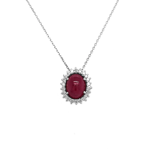 Zlatý Přívěsek s Rubínem a Diamanty