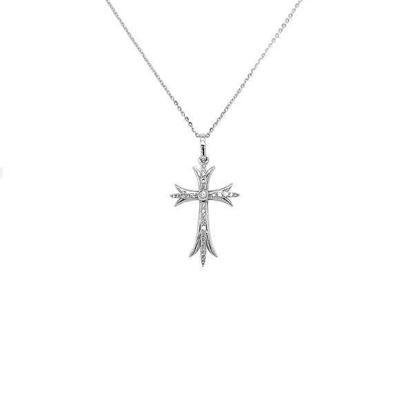 Zlatý Přívěsek Kříž s Diamanty