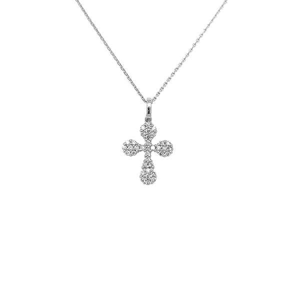 Zlatý Přívěsek Kříž s Diamanty