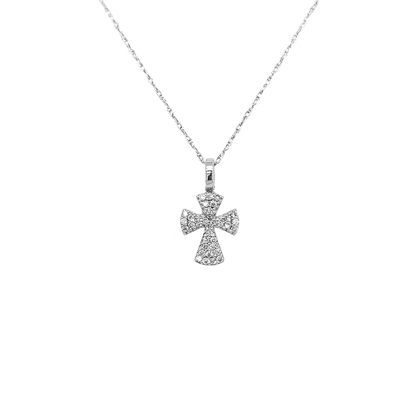 Zlatý Přívěsek Kříž s Diamanty