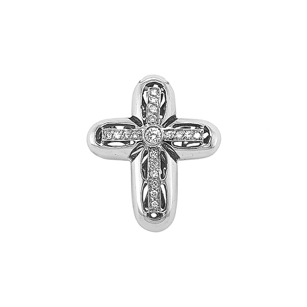 Zlatý Přívěsek Kříž s Diamanty