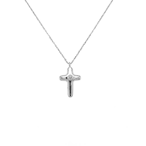 Zlatý Přívěsek Kříž s Diamantem