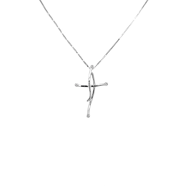 Zlatý Přívěsek Kříž s Diamanty