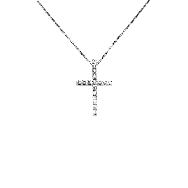 Zlatý Přívěsek Kříž s Diamanty