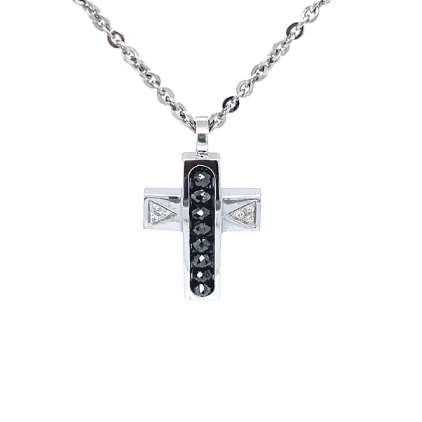 Zlatý Přívěsek Kříž Zancan Black Magic EC148B