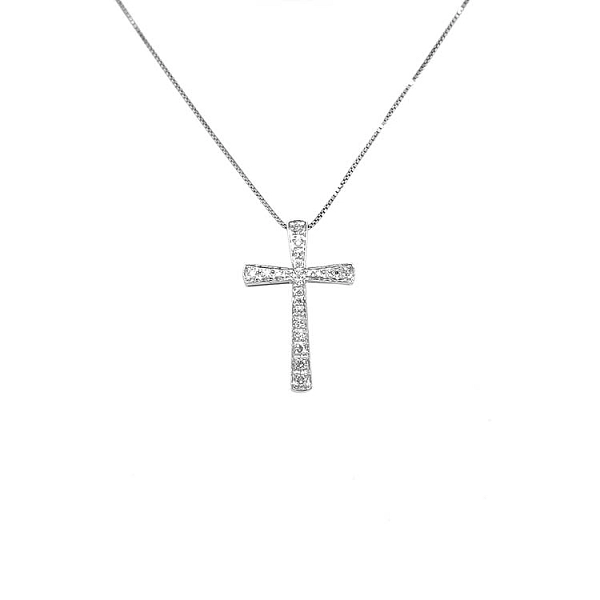 Zlatý Přívěsek Kříž s Diamanty
