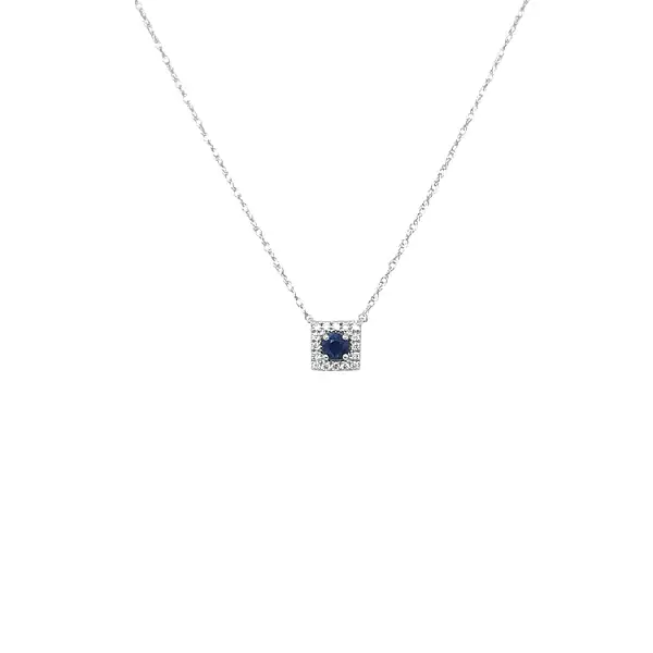 Zlatý přívěsek se safírem a diamanty