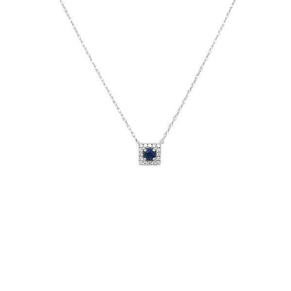 Gold pendant with sapphire and diamonds
