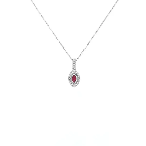 Rubínový přívěsek s diamanty z bílého zlata