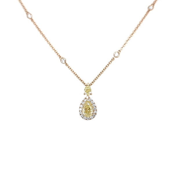 Zlatý přívěsek Crivelli s žlutými fancy diamanty