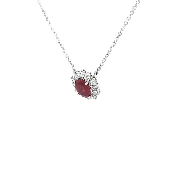 Zlatý Přívěsek s Rubínem a Diamanty