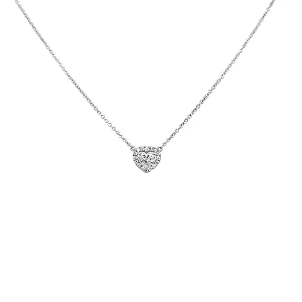 Zlatý Přívěsek Srdce s Diamanty