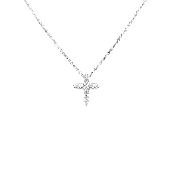 Zlatý Přívěsek Kříž s Diamanty