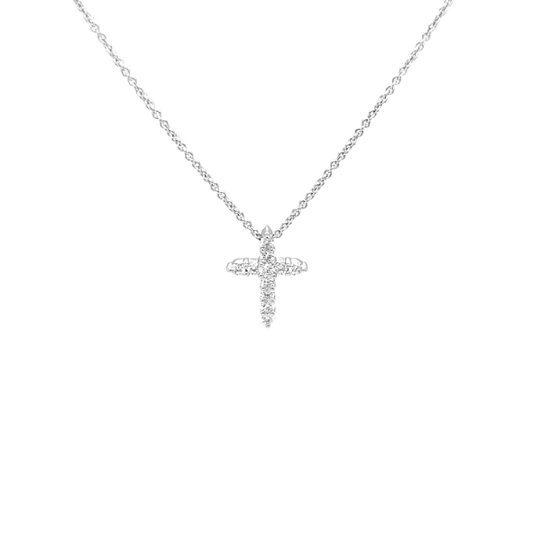 Zlatý Přívěsek Kříž s Diamanty