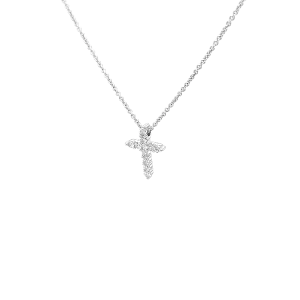 Zlatý Přívěsek Kříž s Diamanty