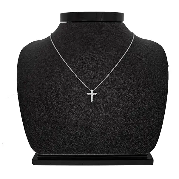 Zlatý Přívěsek Kříž s Diamanty