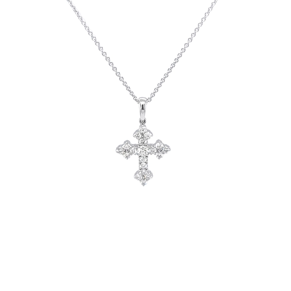 Zlatý Přívěsek Kříž s Diamanty
