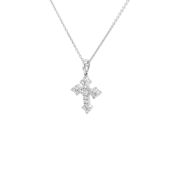 Zlatý Přívěsek Kříž s Diamanty