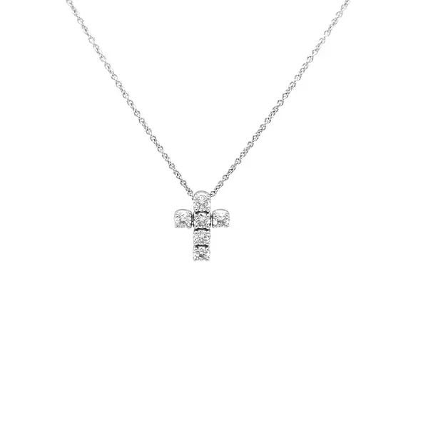 Zlatý Přívěsek Kříž s Diamanty