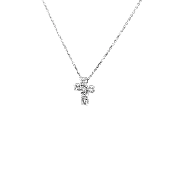 Zlatý Přívěsek Kříž s Diamanty