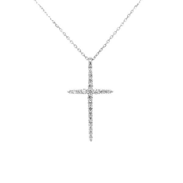 Zlatý Přívěsek Kříž s Diamanty