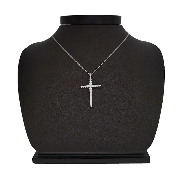 Zlatý Přívěsek Kříž s Diamanty