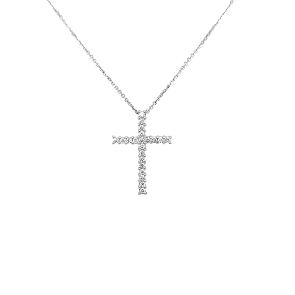 Zlatý Přívěsek Kříž s Diamanty