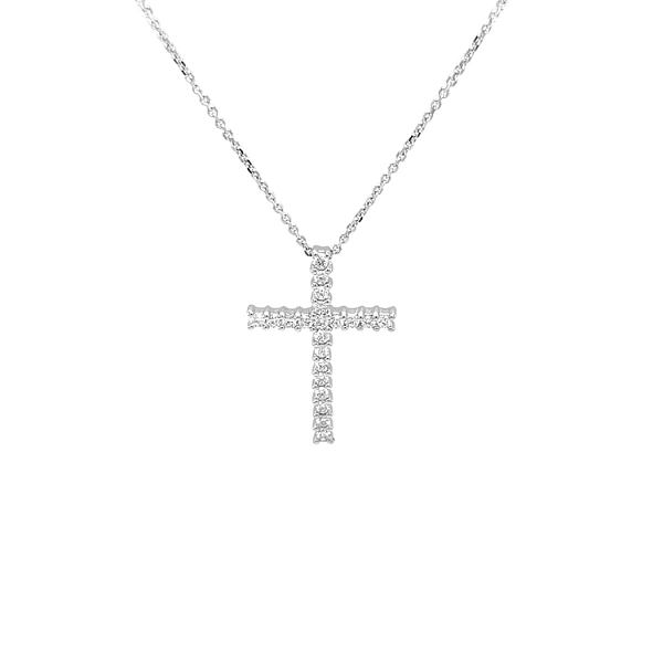 Zlatý Přívěsek Kříž s Diamanty