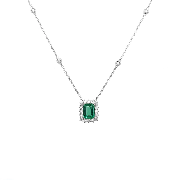 Zlatý Přívěsek se Smaragdem a Diamanty