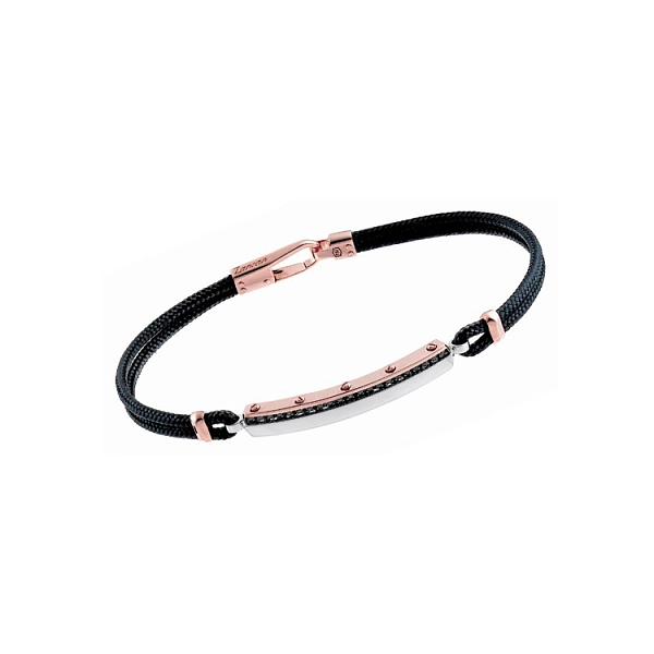 Zlatý Pánský Náramek Zancan s Černými Diamanty