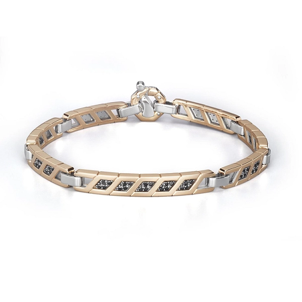 Gold Men's Baraka Bracelet with Black Diamonds BR345001
