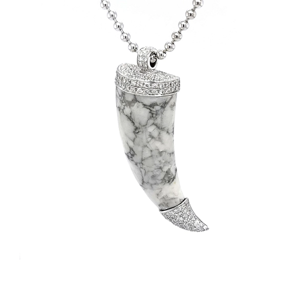 Gold Men's Pendant with Ceramics and Diamonds