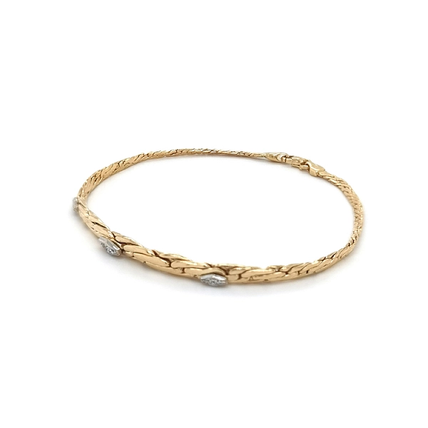 Gold Bracelet with Zircons