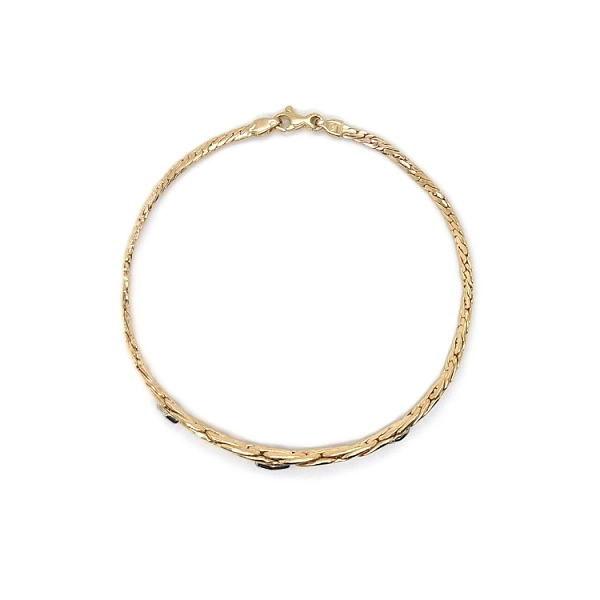 Gold Bracelet with Zircons