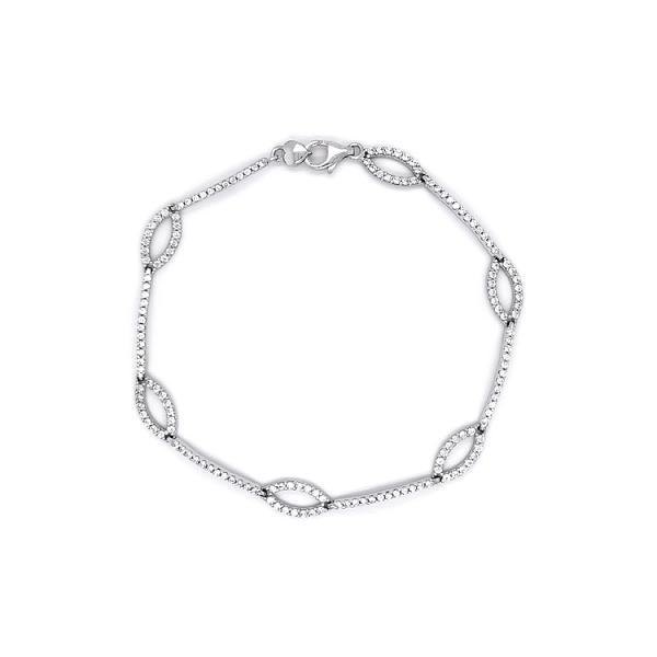 Ladies Bracelet with White Gold Zircones