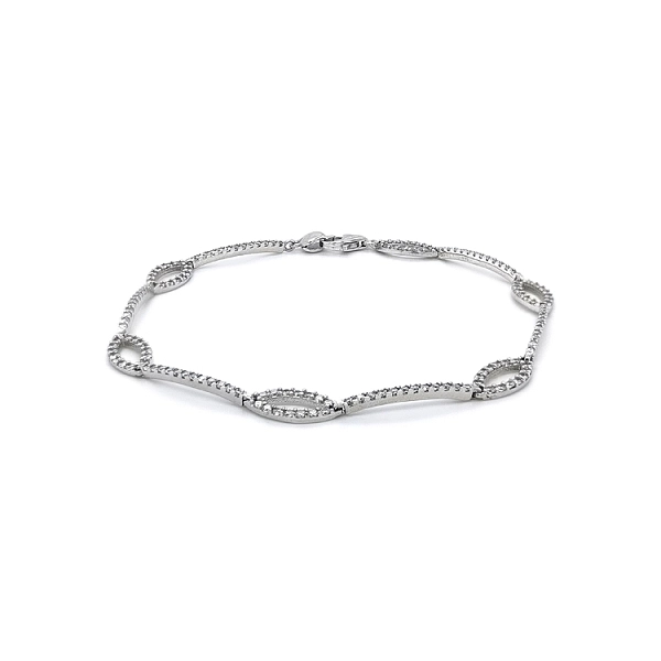 Ladies Bracelet with White Gold Zircones