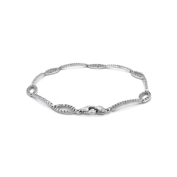 Ladies Bracelet with White Gold Zircones