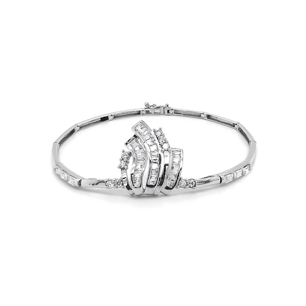 Ladies Bracelet with White Gold Zircones