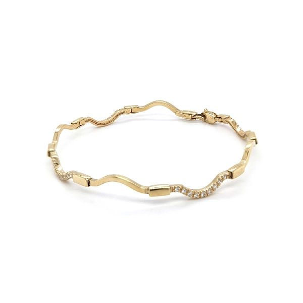 Gold Ladies Bracelet with Zircons