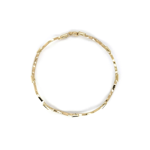 Gold Ladies Bracelet with Zircons